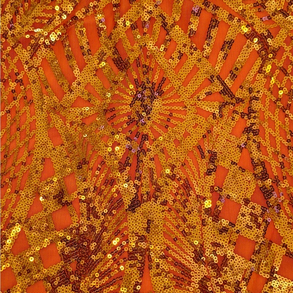 Orange Sequin Mini Dress - Picture 4 of 5